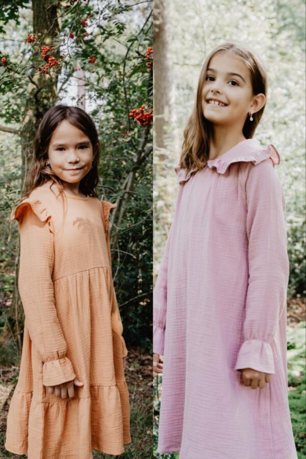 Peach jurk + Lila Lily Jurk